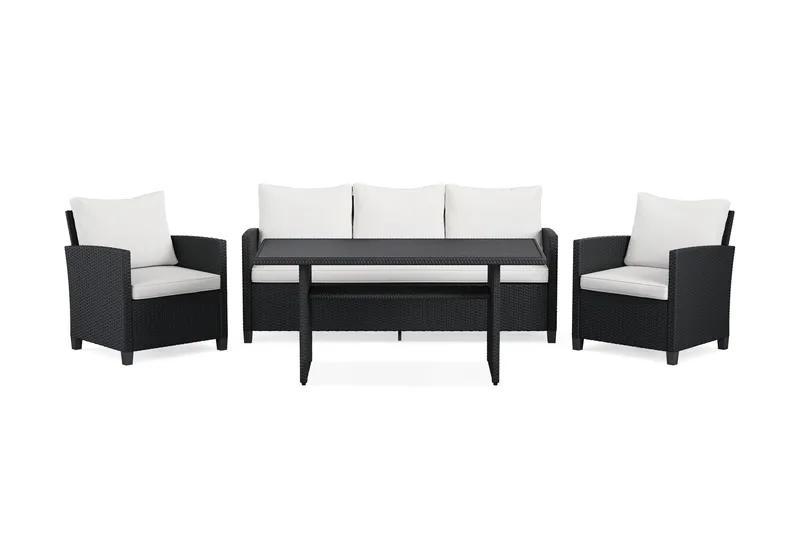 James Light sofagruppe til udendørs brug i kunstrotting - Sort - Have - Udendørs miljø - Altan & terrasse - Altanmøbler