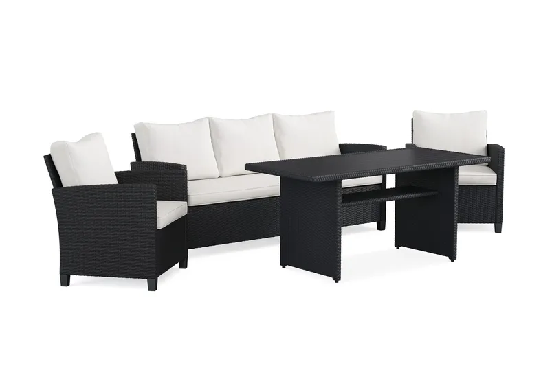 James Light sofagruppe til udendørs brug i kunstrotting - Sort - Have - Udendørs miljø - Altan & terrasse - Altanmøbler