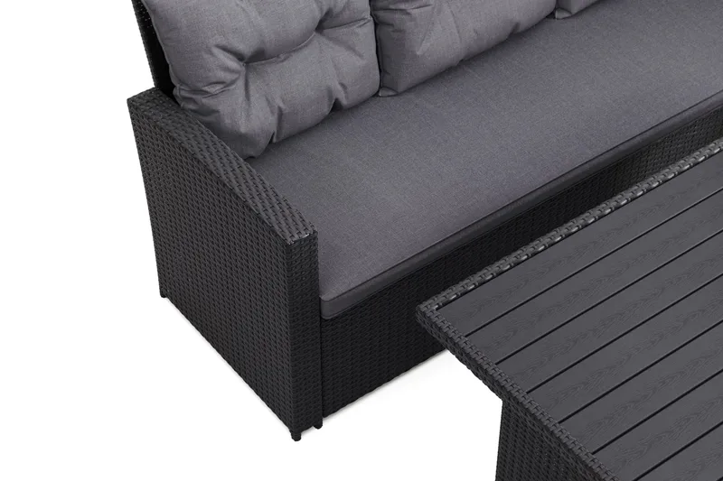 James loungegruppe til udendørs brug – 5-personers sofagruppe i polyrattan - Sort - Have - Udendørs miljø - Altan & terrasse - Altanmøbler