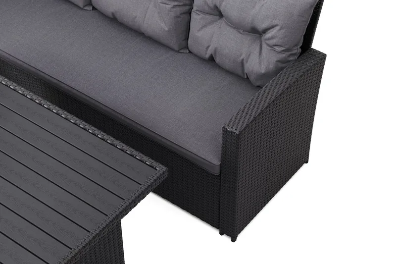 James loungegruppe til udendørs brug venstre – 5-personers sofagruppe i polyrattan - Sort - Have - Udendørs miljø - Altan & terrasse - Altanmøbler