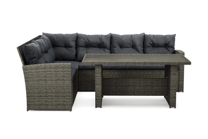 James loungegruppe til udendørs brug venstre – 5-personers sofagruppe i polyrattan, Grå