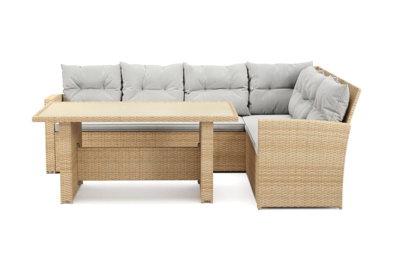 James Loungegruppe Udendørs – 5-personers Sofagruppe i Polyrattan, Beige
