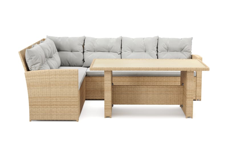 James Loungegruppe Udendørs Venstre – 5-personers Sofagruppe i Polyrattan, Beige