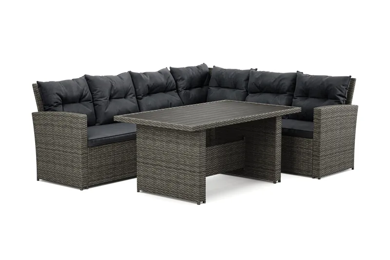 James loungesæt til udendørs brug – 5-personers sofasæt i polyrattan - Grå - Have - Udendørs miljø - Altan & terrasse - Altanmøbler