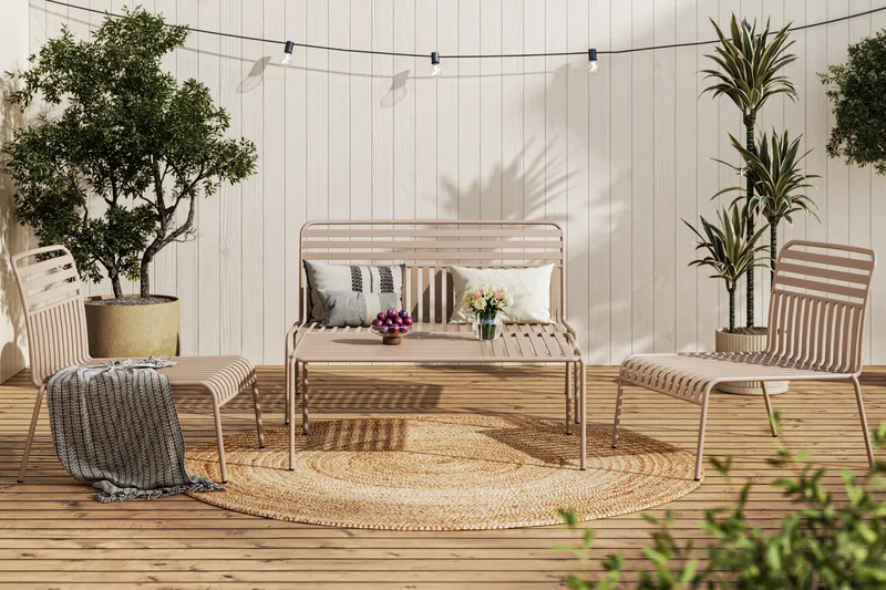 Jarva lille 4-personers sofasæt til udendørsbrug i metal - Taupe - Have - Udendørs miljø - Altan & terrasse - Altanmøbler