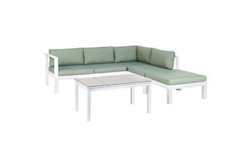 Loungegrupp 5-sits Beliani Messina Grön/vit/grå Green||White||Grey - Havemøbler - Loungemøbler - Sofagrupper udendørs