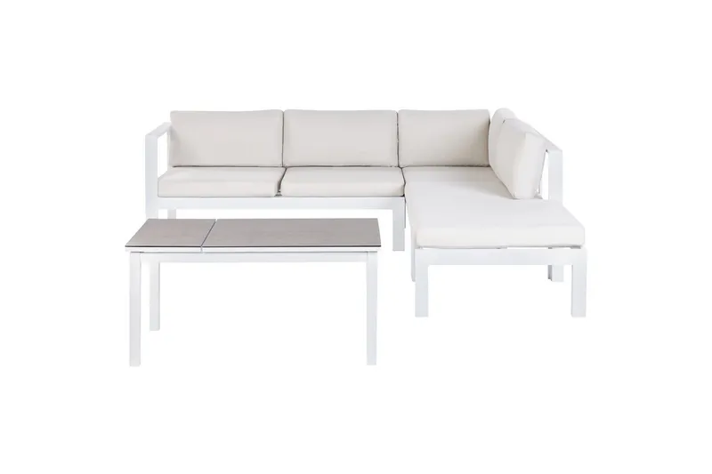 Loungegrupp 5-sits Beliani Messina Grön/vit/grå White||Grey, undefined