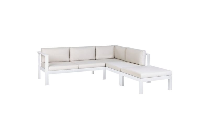 Loungegrupp 5-sits Beliani Messina Grön/vit/grå White||Grey - Havemøbler - Loungemøbler - Sofagrupper udendørs