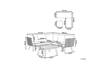 Loungegrupp Beliani Alcamo Beige||Light wood||White - Havemøbler - Loungemøbler - Sofagrupper udendørs