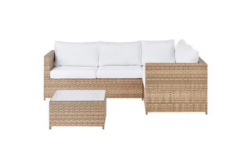Loungegrupp Beliani Avola White||Natural - Havemøbler - Loungemøbler - Sofagrupper udendørs