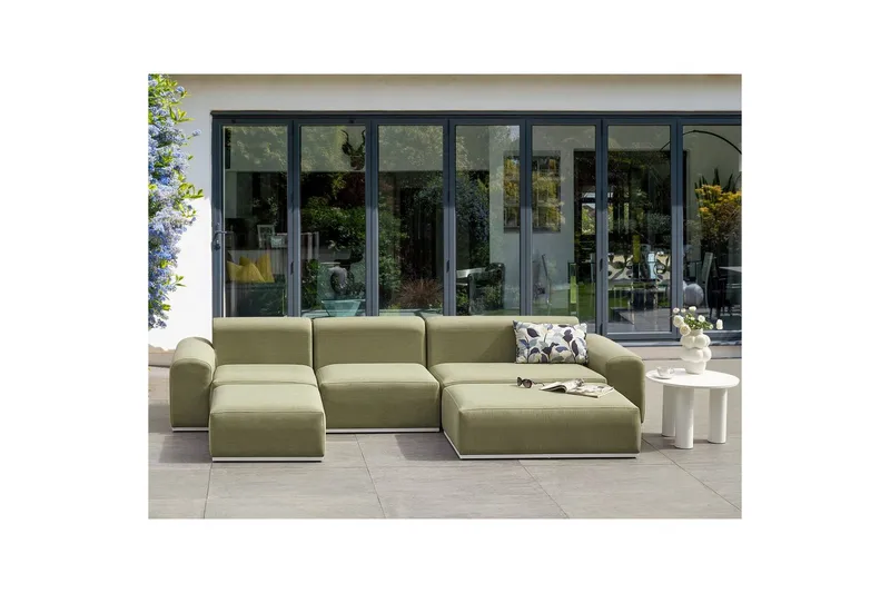 Loungegrupp Beliani Battifollo Beige/vit Green||White - Havemøbler - Loungemøbler - Sofagrupper udendørs