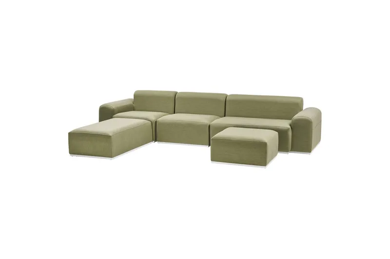 Loungegrupp Beliani Battifollo Beige/vit Green||White - Havemøbler - Loungemøbler - Sofagrupper udendørs
