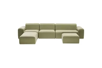 Loungegrupp Beliani Battifollo Beige/vit Green||White - Havemøbler - Loungemøbler - Sofagrupper udendørs