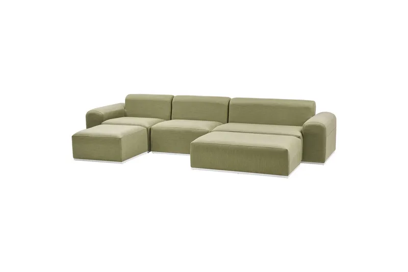 Loungegrupp Beliani Battifollo Beige/vit Green||White - Havemøbler - Loungemøbler - Sofagrupper udendørs