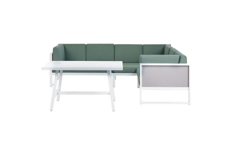 Loungegrupp Beliani Castella/Fratte Grön/vit/grå Green||White||Grey, undefined