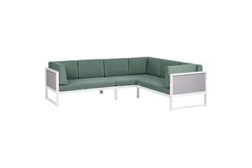 Loungegrupp Beliani Castella/Fratte Grön/vit/grå Green||White||Grey - Havemøbler - Loungemøbler - Sofagrupper udendørs
