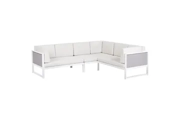 Loungegrupp Beliani Castella/Fratte Grön/vit/grå White||Grey - Havemøbler - Loungemøbler - Sofagrupper udendørs