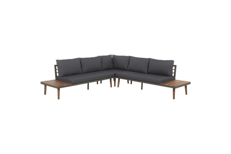 Loungegrupp Beliani Corato Grå/mörkt trä/ljust trä Grey||Dark wood||Light wood - Havemøbler - Loungemøbler - Sofagrupper udendørs