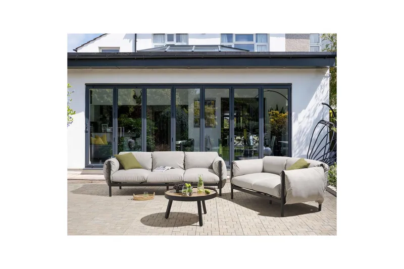Loungegrupp Beliani Esperia Grey, Black - Havemøbler - Loungemøbler - Sofagrupper udendørs