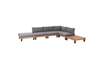 Loungegrupp Beliani Frazzano Grey||Light wood - Havemøbler - Loungemøbler - Sofagrupper udendørs