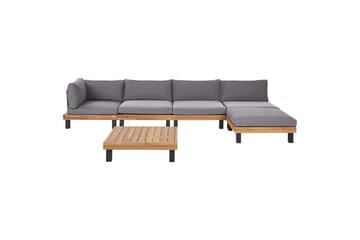 Loungegrupp Beliani Frazzano Grey||Light wood - Havemøbler - Loungemøbler - Sofagrupper udendørs