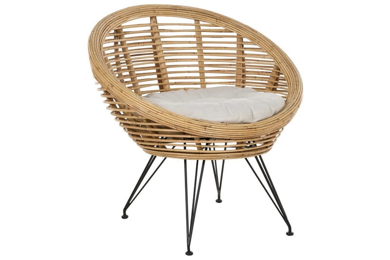 Loungegrupp Beliani Maratea/Cesenatico 3-Sits Natural||Black||Beige - Havemøbler - Loungemøbler - Sofagrupper udendørs