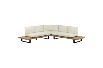 Loungegrupp Beliani Mykonos Light wood||White - Havemøbler - Loungemøbler - Sofagrupper udendørs