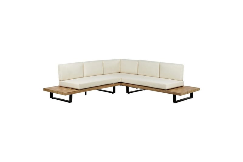 Loungegrupp Beliani Mykonos Light wood||White - Havemøbler - Loungemøbler - Sofagrupper udendørs