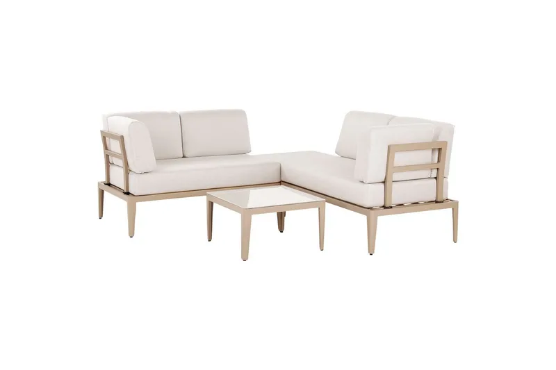 Loungegrupp Beliani Rima III Beige Beige - Havemøbler - Loungemøbler - Sofagrupper udendørs