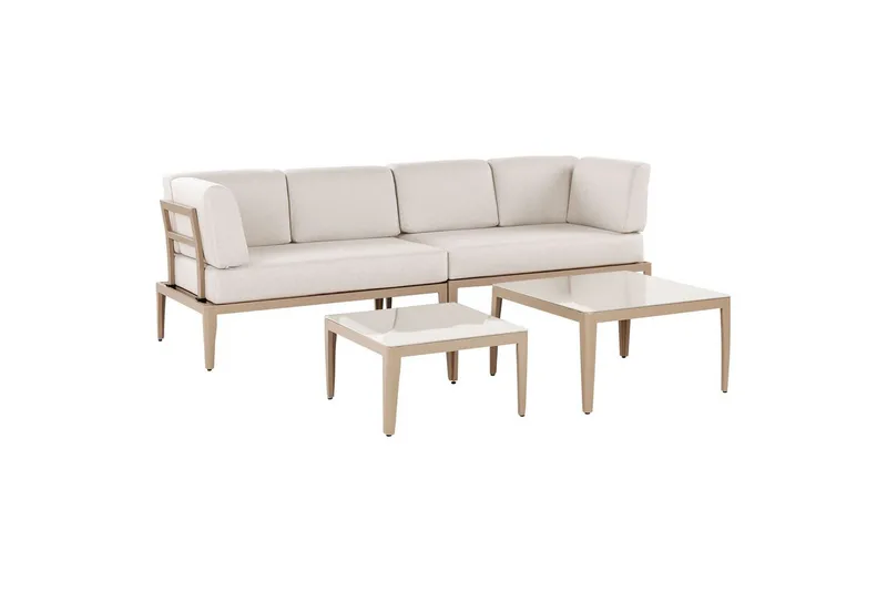 Loungegrupp Beliani Rima III Beige Beige - Havemøbler - Loungemøbler - Sofagrupper udendørs