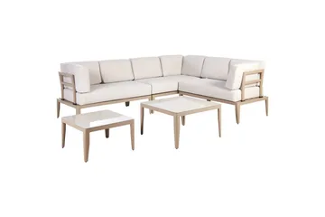 Loungegrupp Beliani Rima III Beige Beige - Havemøbler - Loungemøbler - Sofagrupper udendørs
