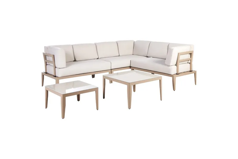 Loungegrupp Beliani Rima III Beige Beige - Havemøbler - Loungemøbler - Sofagrupper udendørs