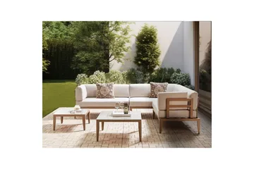 Loungegrupp Beliani Rima III Beige Beige - Havemøbler - Loungemøbler - Sofagrupper udendørs