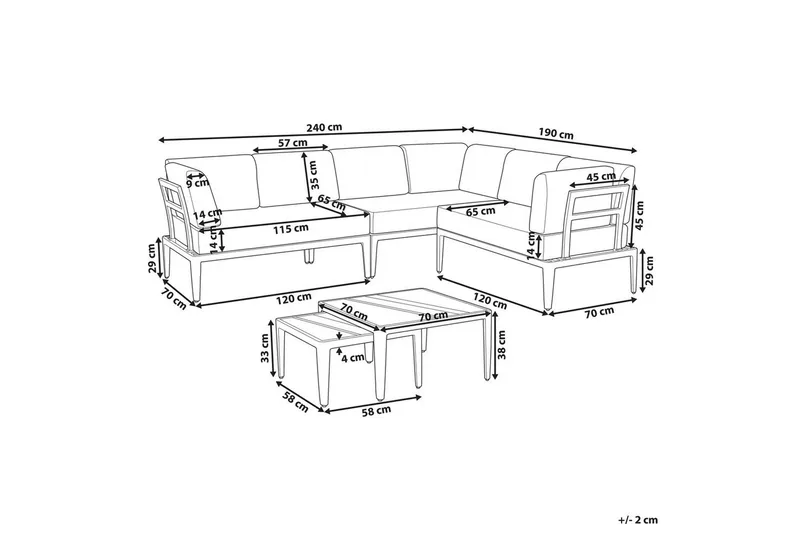 Loungegrupp Beliani Rima III Beige Grey||Beige - Havemøbler - Loungemøbler - Sofagrupper udendørs