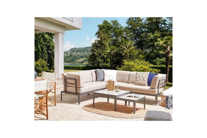 Loungegrupp Beliani Rima III Beige Grey||Beige - Havemøbler - Loungemøbler - Sofagrupper udendørs
