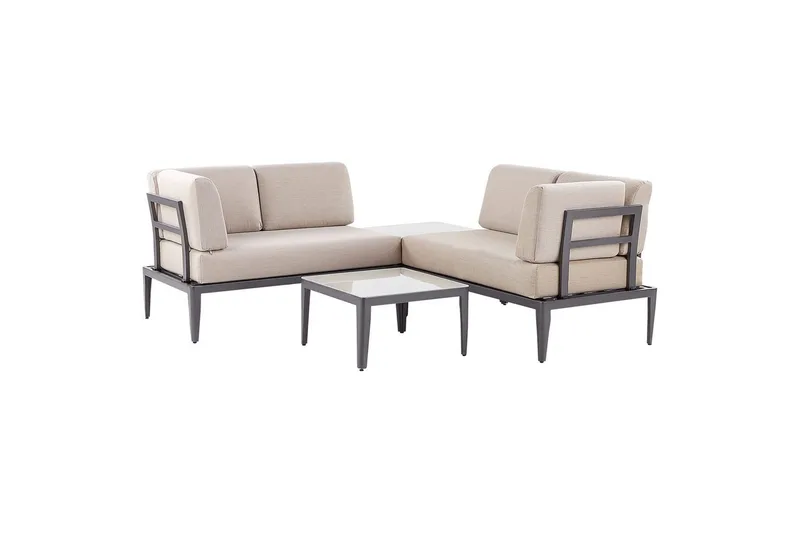 Loungegrupp Beliani Rima III Beige Grey||Beige - Havemøbler - Loungemøbler - Sofagrupper udendørs