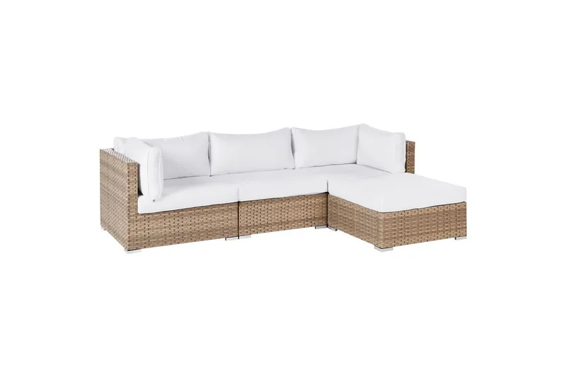Loungegrupp Beliani Sano Grå, Högervänd NO_BRAND Natural||White Right-faced - Have - Udendørs miljø - Altan & terrasse - Altanmøbler
