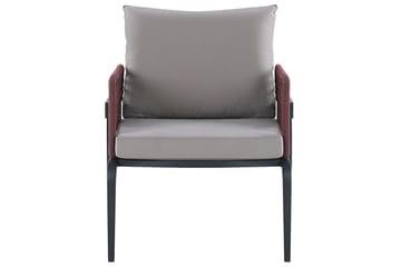 Loungegrupp Beliani Sciacca Grey||Black||Burgundy - Havemøbler - Loungemøbler - Sofagrupper udendørs
