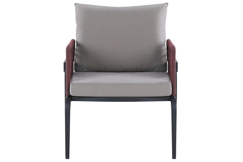 Loungegrupp Beliani Sciacca Grey||Black||Burgundy - Havemøbler - Loungemøbler - Sofagrupper udendørs