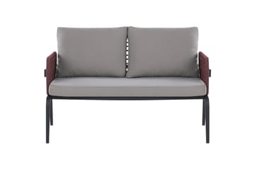 Loungegrupp Beliani Sciacca Grey||Black||Burgundy - Havemøbler - Loungemøbler - Sofagrupper udendørs