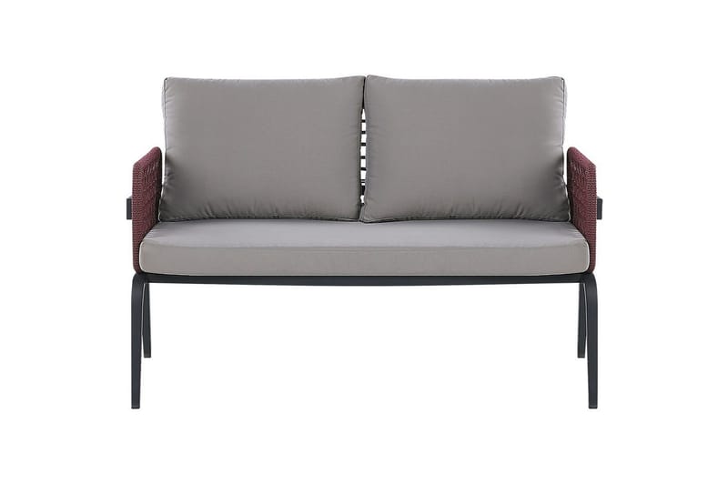 Loungegrupp Beliani Sciacca Grey||Black||Burgundy - Havemøbler - Loungemøbler - Sofagrupper udendørs