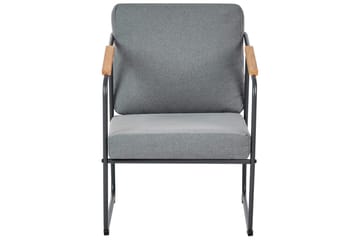 Loungegrupp Beliani Vezzana Beige/ljust trä/svart Grey||Light wood||Black - Havemøbler - Loungemøbler - Sofagrupper udendørs