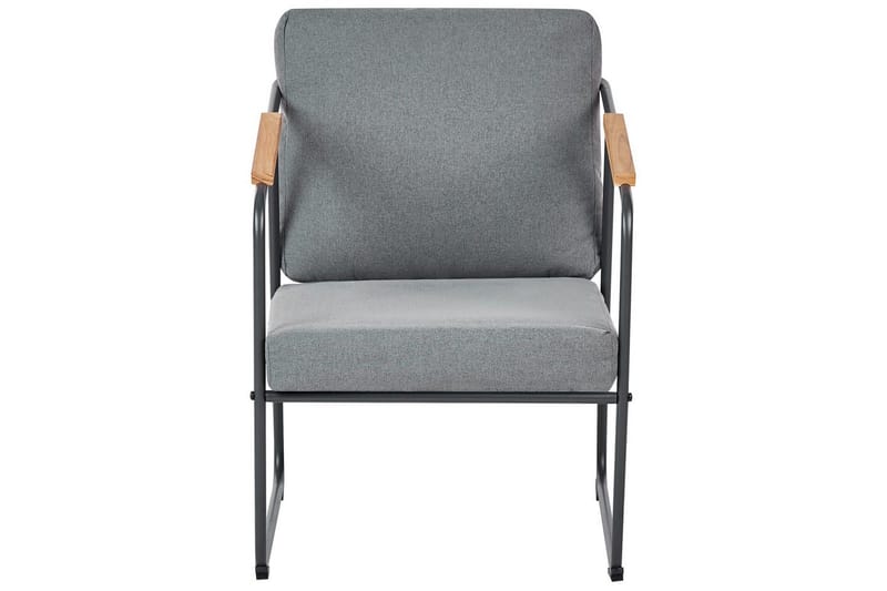 Loungegrupp Beliani Vezzana Beige/ljust trä/svart Grey||Light wood||Black - Havemøbler - Loungemøbler - Sofagrupper udendørs