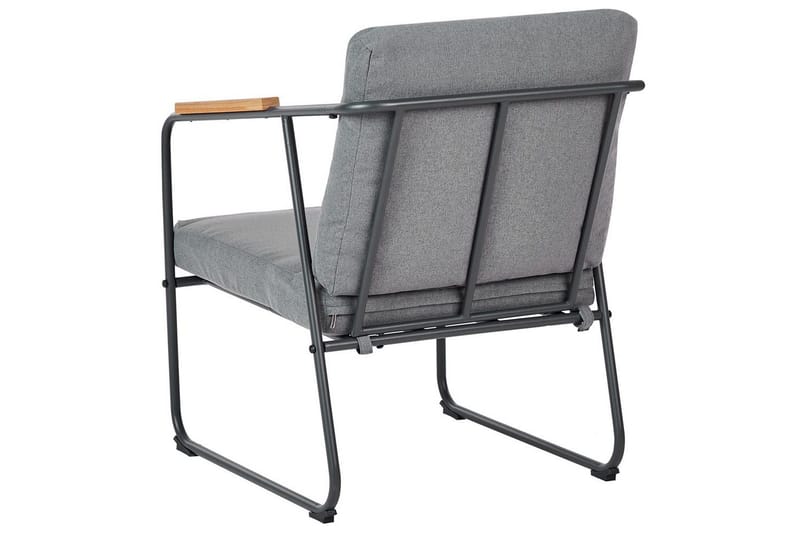 Loungegrupp Beliani Vezzana Beige/ljust trä/svart Grey||Light wood||Black - Havemøbler - Loungemøbler - Sofagrupper udendørs