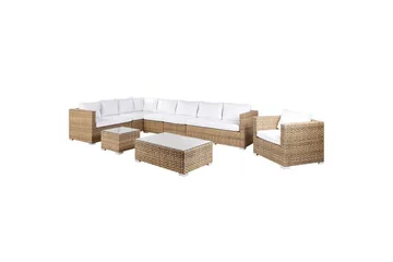 Loungegrupp Beliani XXL Beige/vit Brown||White - Havemøbler - Loungemøbler - Sofagrupper udendørs