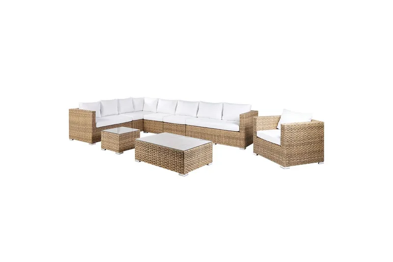 Loungegrupp Beliani XXL Beige/vit Brown||White - Havemøbler - Loungemøbler - Sofagrupper udendørs
