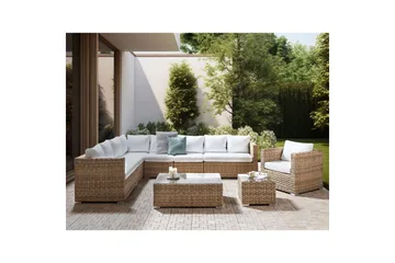 Loungegrupp Beliani XXL Beige/vit Brown||White - Havemøbler - Loungemøbler - Sofagrupper udendørs