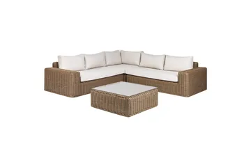Loungegrupp Beliani Palermo Brun/grå Brown||White - Havemøbler - Loungemøbler - Sofagrupper udendørs