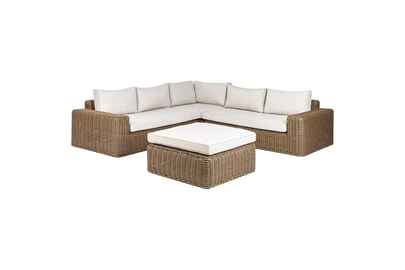 Loungegrupp Beliani Palermo Brun/grå Brown||White - Havemøbler - Loungemøbler - Sofagrupper udendørs