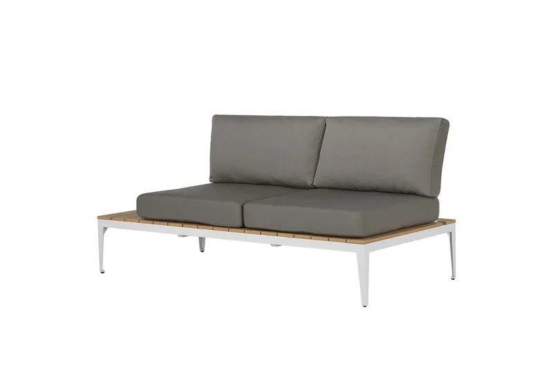 Loungegrupp Beliani Positano Grey||Light wood||White - Havemøbler - Loungemøbler - Sofagrupper udendørs